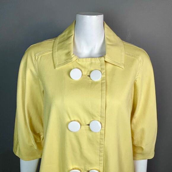 Cynthia Cynthia Steffe trench Jacket Medium Yellow 50s fisherman pastel pea coat - Picture 3 of 13